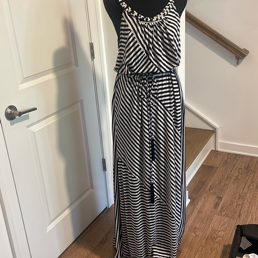 Cynthia Rowley Jersey Striped Maxi w Pockets